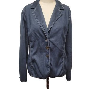 Requirements Women Thin-Corduroy Blue Jacket Size 10 Button Up